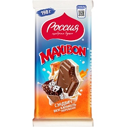 Шоколад Россия Щедрая душа Maxibon сэндвич с карамелью и мороженным, 198г